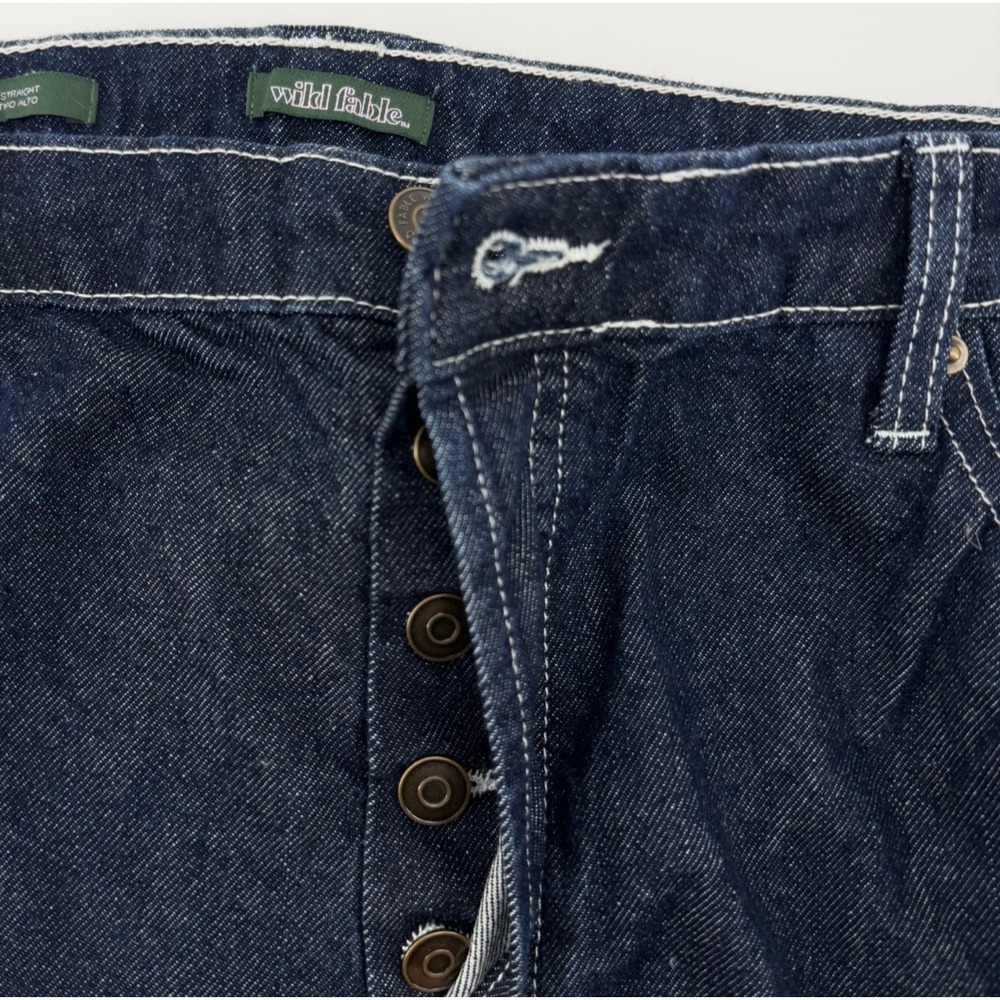 High Rise Straight Leg Carpenter Jeans Wm's 00/32 EasyRigid Workwear Buttonfly - Picture 12 of 12